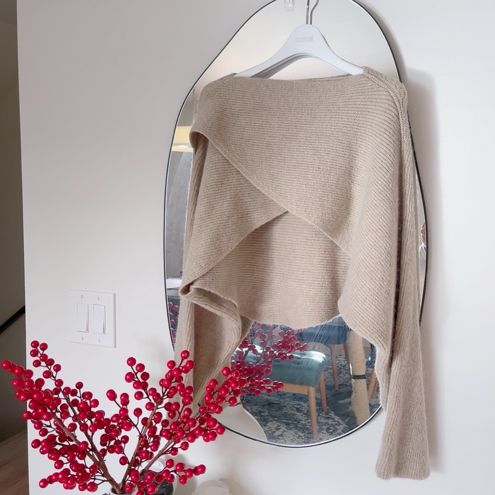 Luxe Asymmetrical Knit Sweater Size M